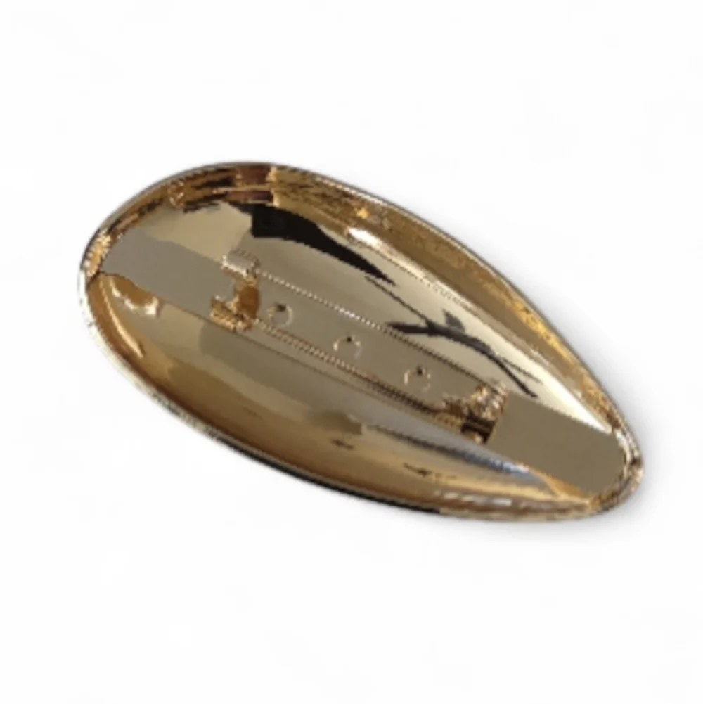 New! ZARA Gold Teardrop Brooch Minimalist Liquid Metal Sculptural Pin | NWOT
